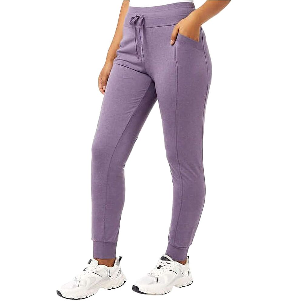 32 Degrees Double Soft Jogger Pockets Elastic Waist Drawstring Purple NWT Large